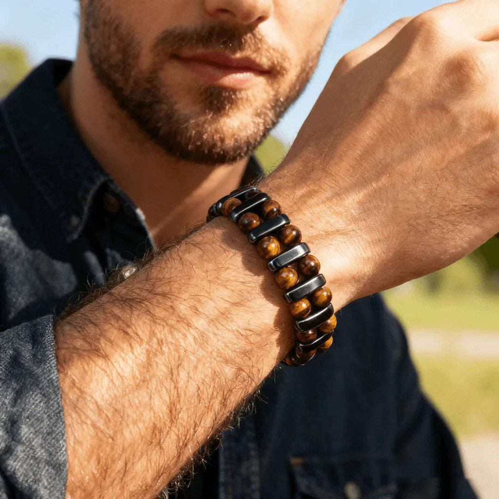 Oathcord Natural Tiger’s Eye Stone Bead Bracelet