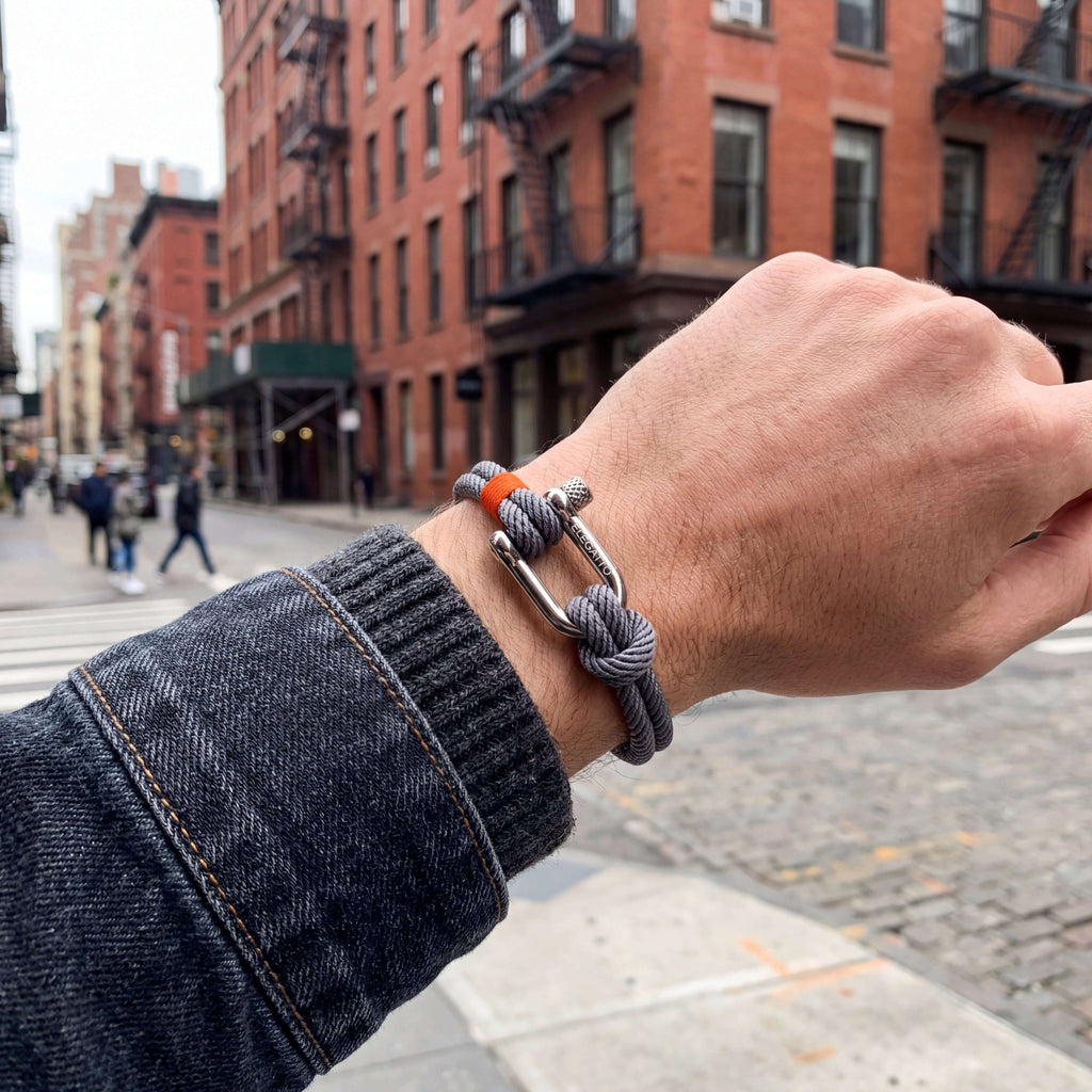 Oathcord Gray Nautical Cord Shackle Bracelet