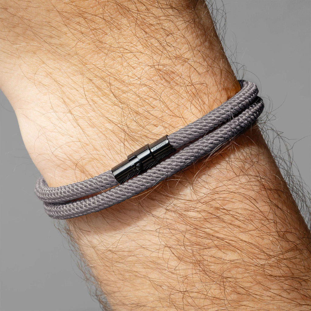 Oathcord Double-Loop Rope Bracelet – Black Clasp - Black