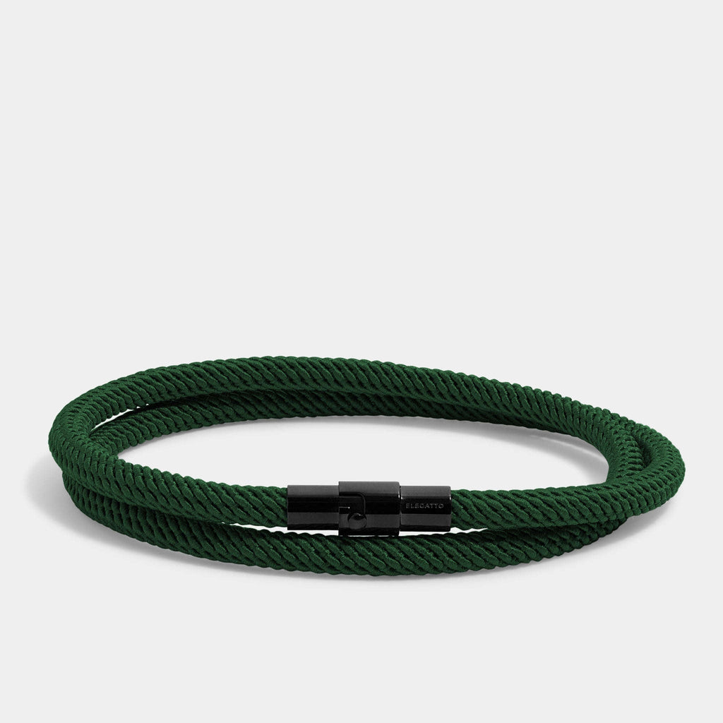 Oathcord Double-Loop Rope Bracelet – Black Clasp - Green