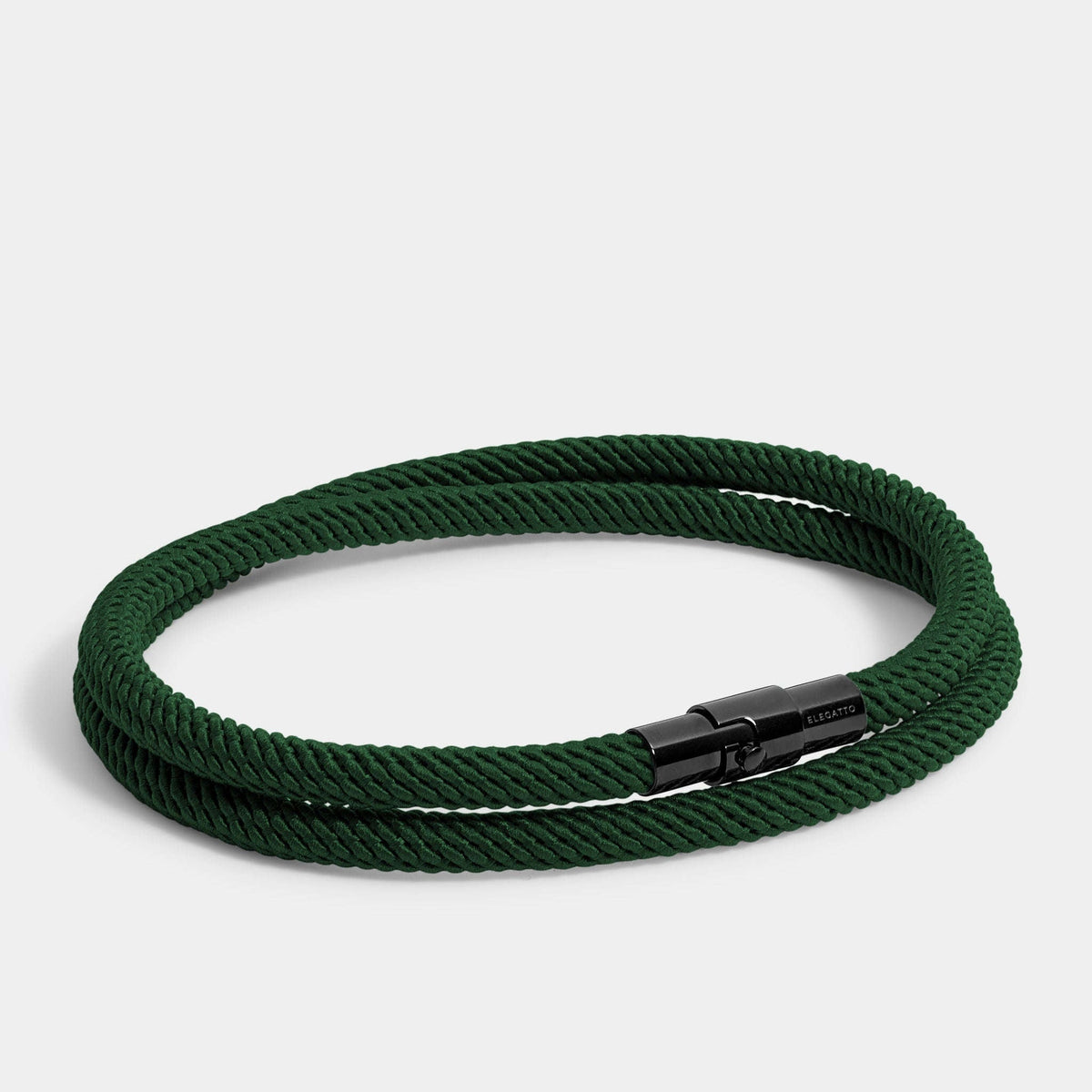 Oathcord Double-Loop Rope Bracelet – Black Clasp - Gray