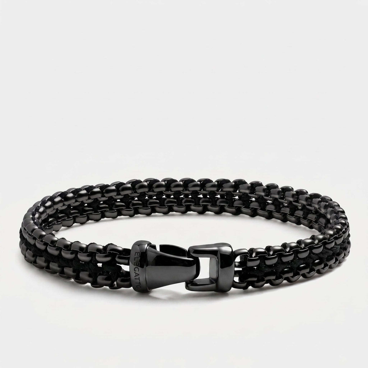 Oathcord Black Woven Steel Link Bracelet
