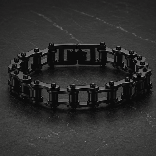 Oathcord 10mm Biker Chain Steel Bracelet - Black