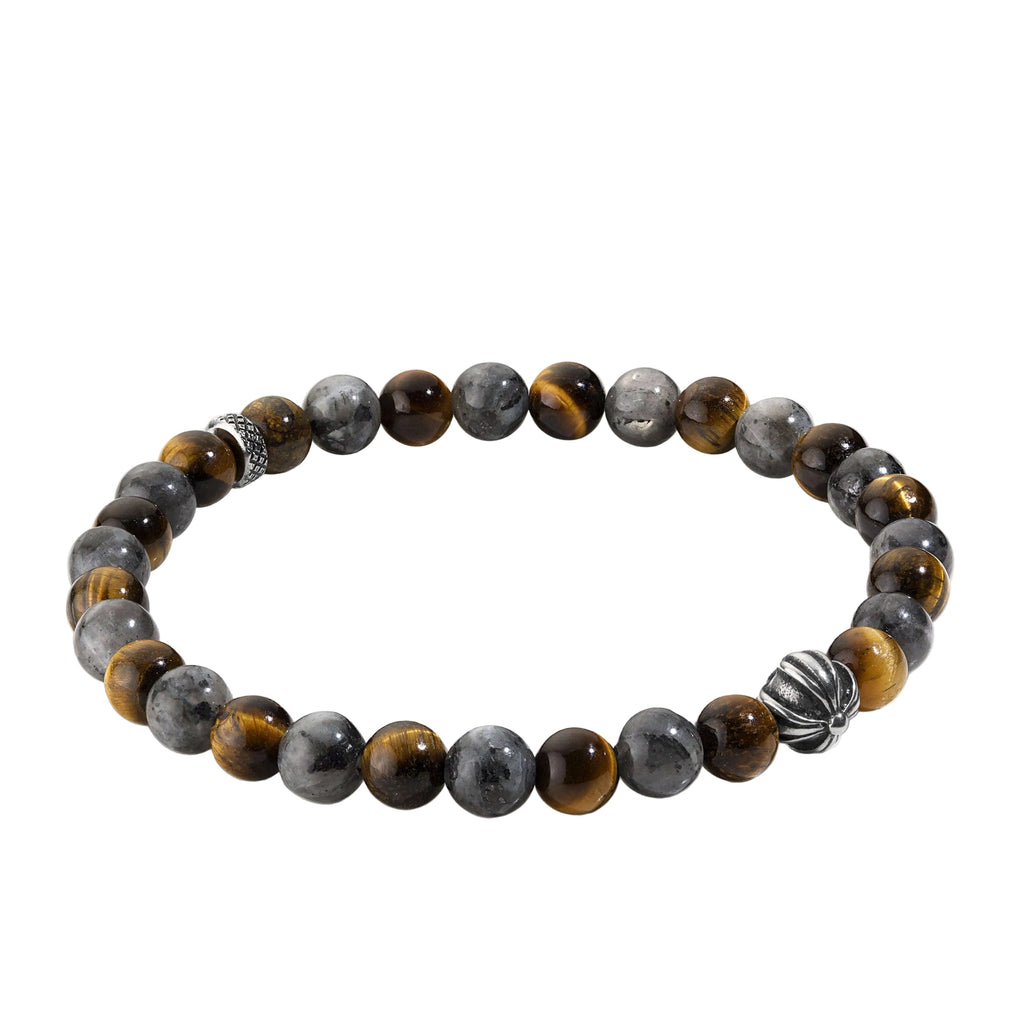 Oathcord Tiger’s Eye & Gray Stone Bead Bracelet