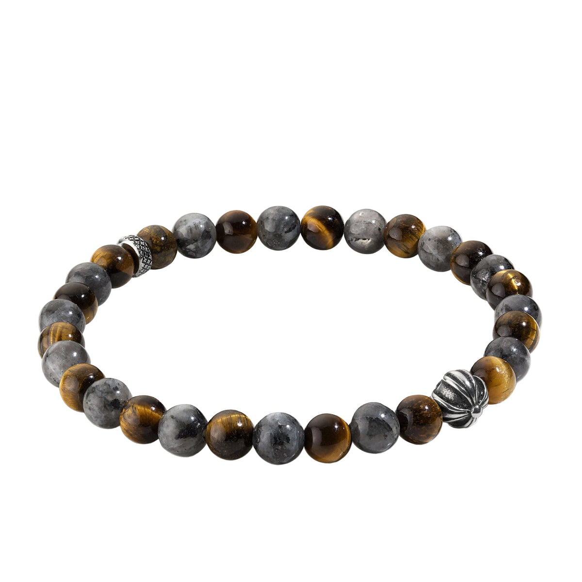 Oathcord Tiger’s Eye & Gray Stone Bead Bracelet