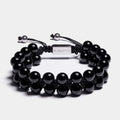 Oathcord Black Agate Double-Row Bead Bracelet