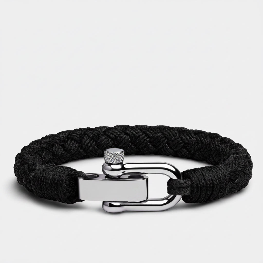 Oathcord Black Cotton Rope Nautical Bracelet