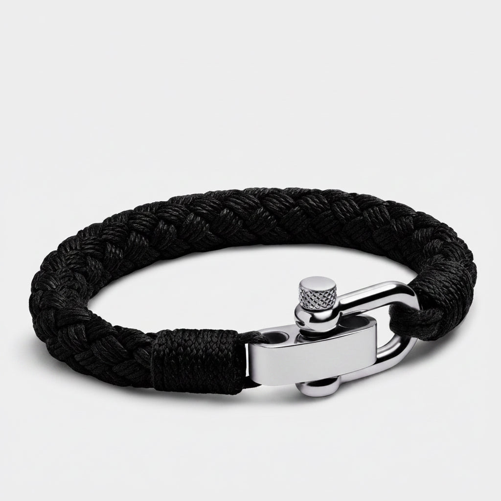 Oathcord Black Cotton Rope Nautical Bracelet