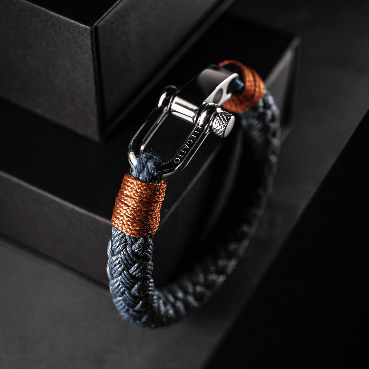 Oathcord Aegean Blue Cotton Rope Shackle Bracelet