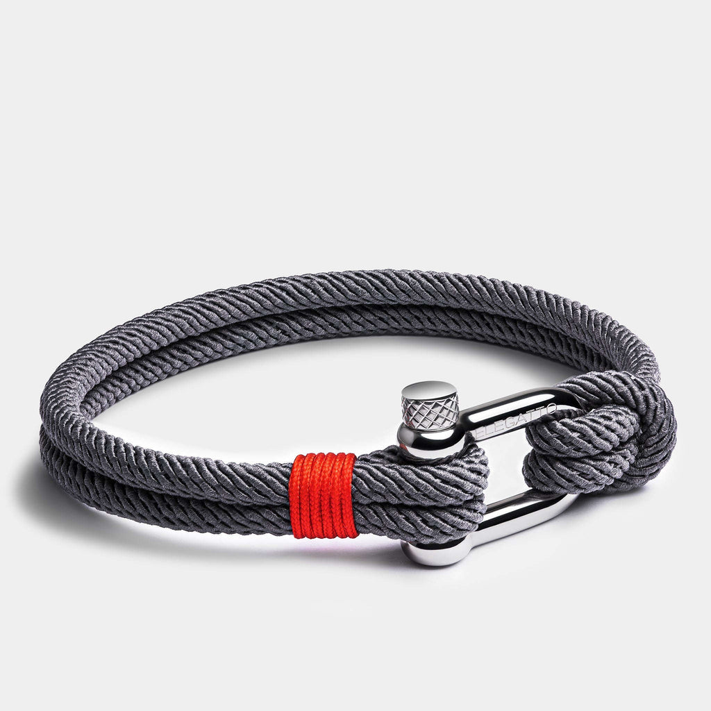 Oathcord Gray Nautical Cord Shackle Bracelet