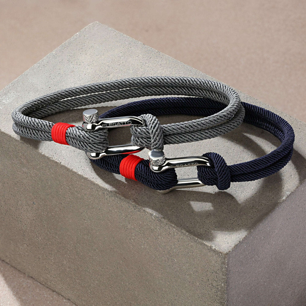 Oathcord Gray Nautical Cord Shackle Bracelet