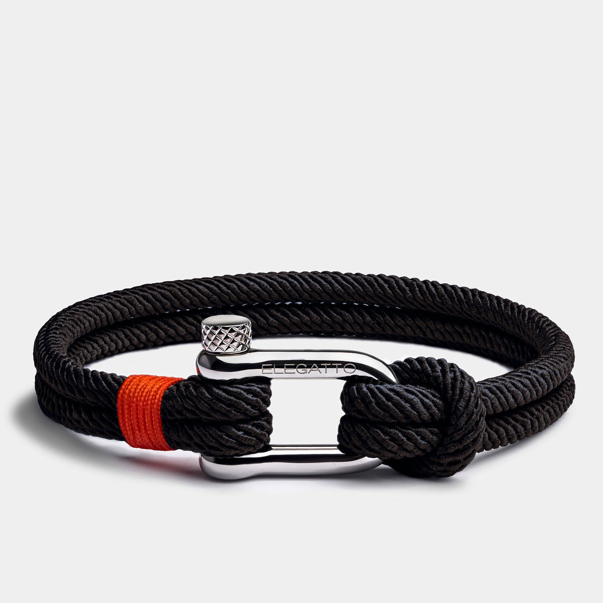Oathcord Black Nautical Cord Shackle Bracelet
