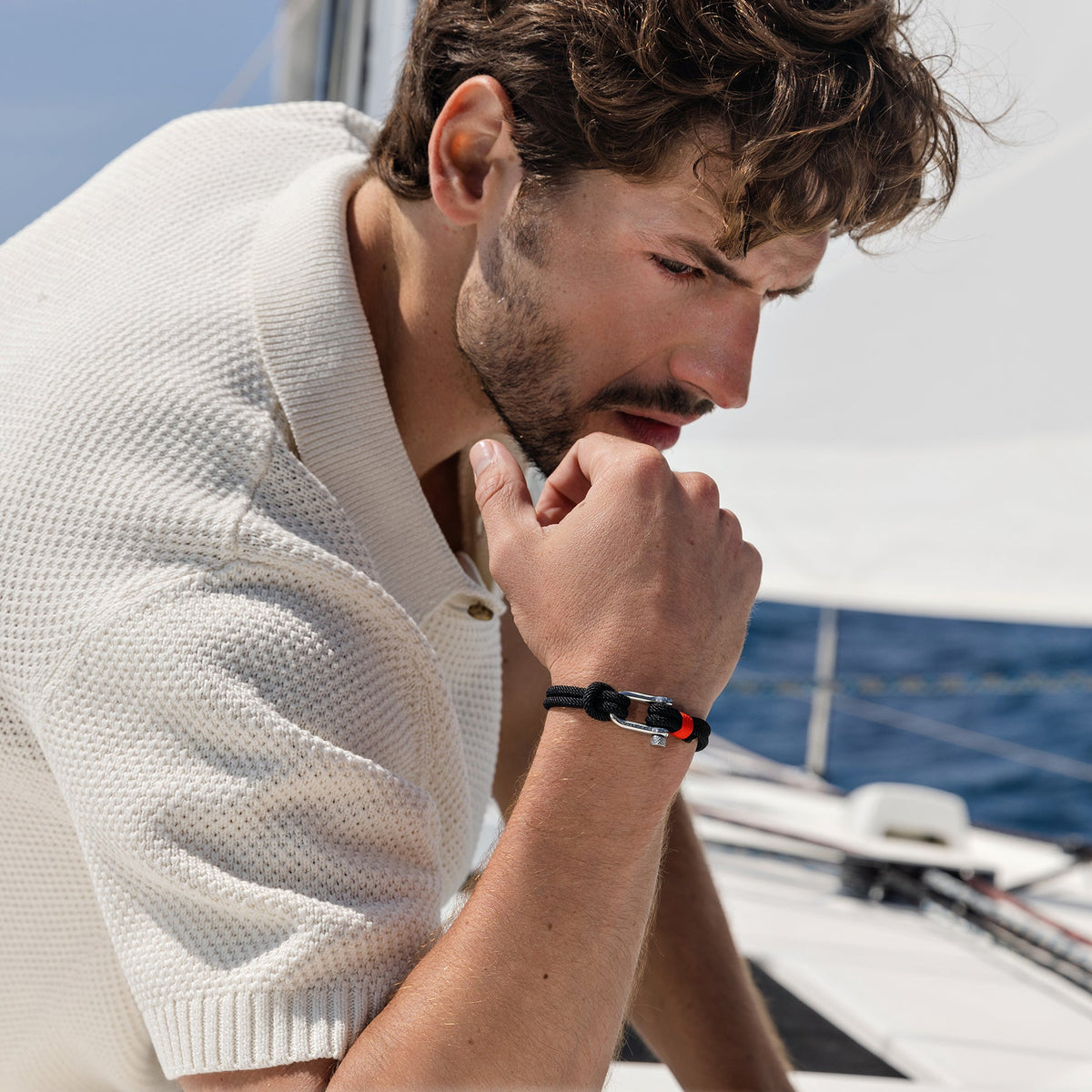 Oathcord Black Nautical Cord Shackle Bracelet