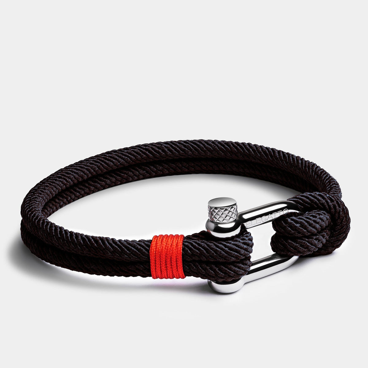 Oathcord Black Nautical Cord Shackle Bracelet