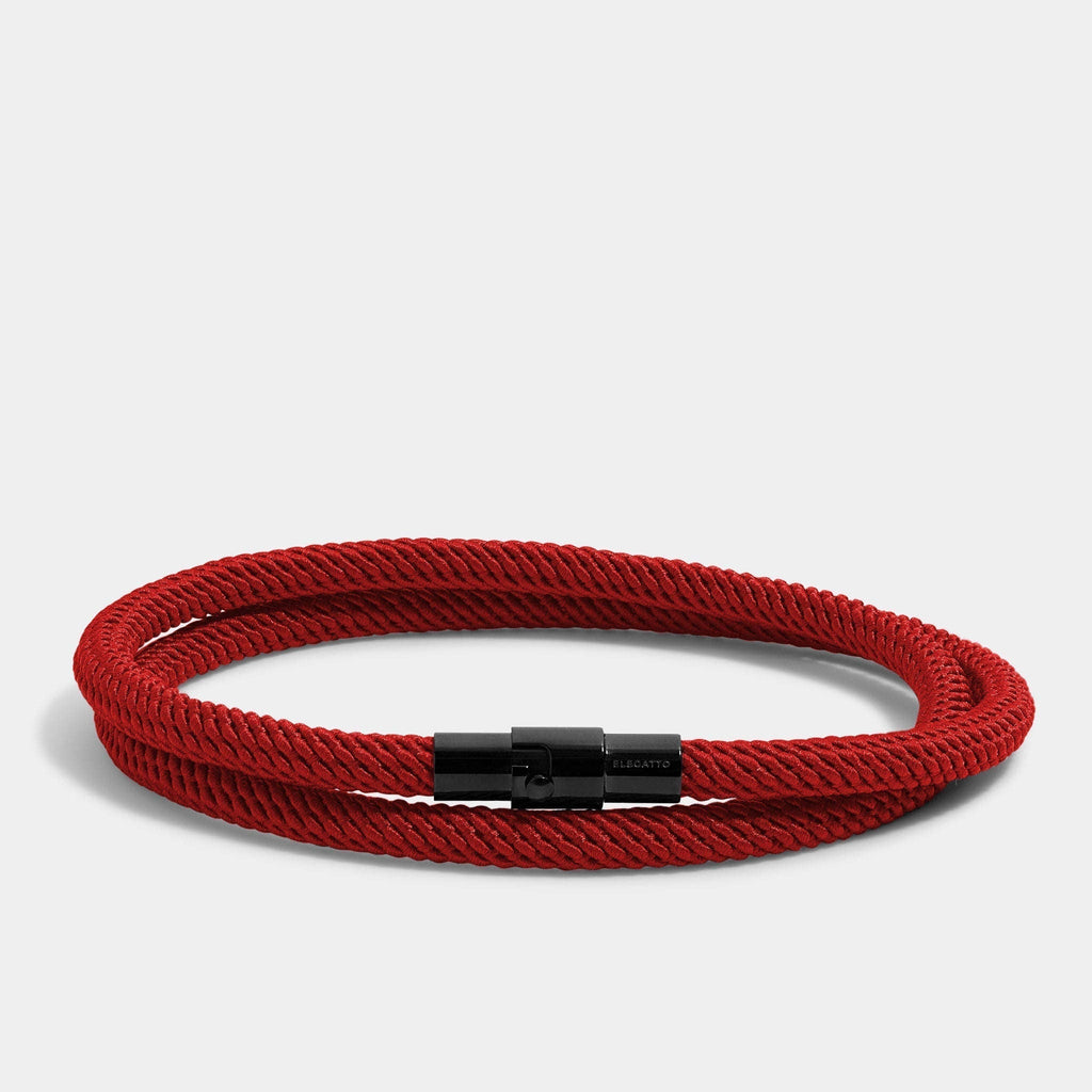 Oathcord Double-Loop Rope Bracelet – Black Clasp - Navy
