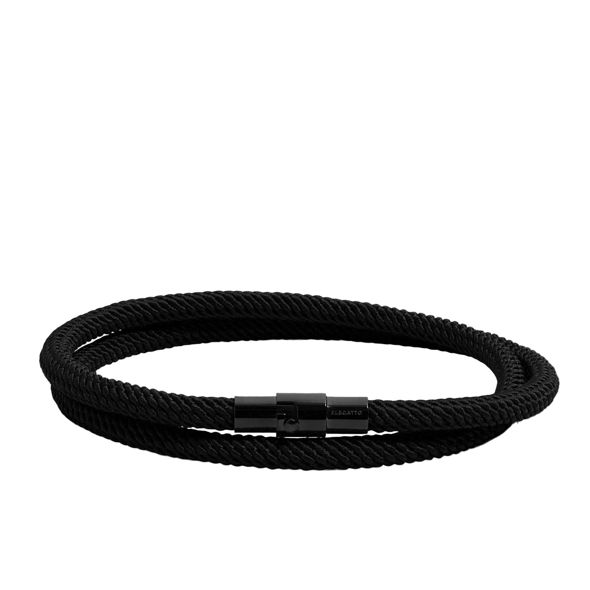 Oathcord Double-Loop Rope Bracelet – Black Clasp - Black