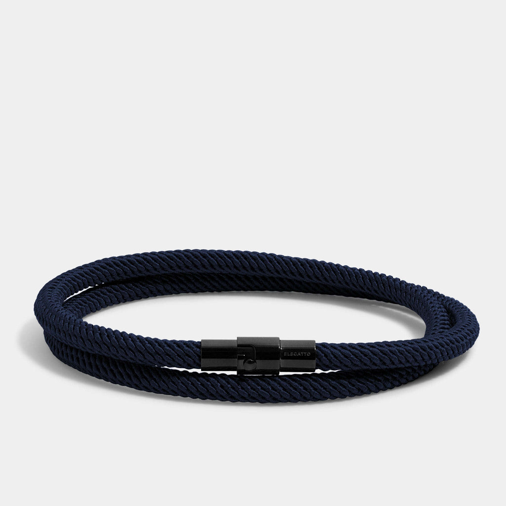 Oathcord Double-Loop Rope Bracelet – Black Clasp - Gray