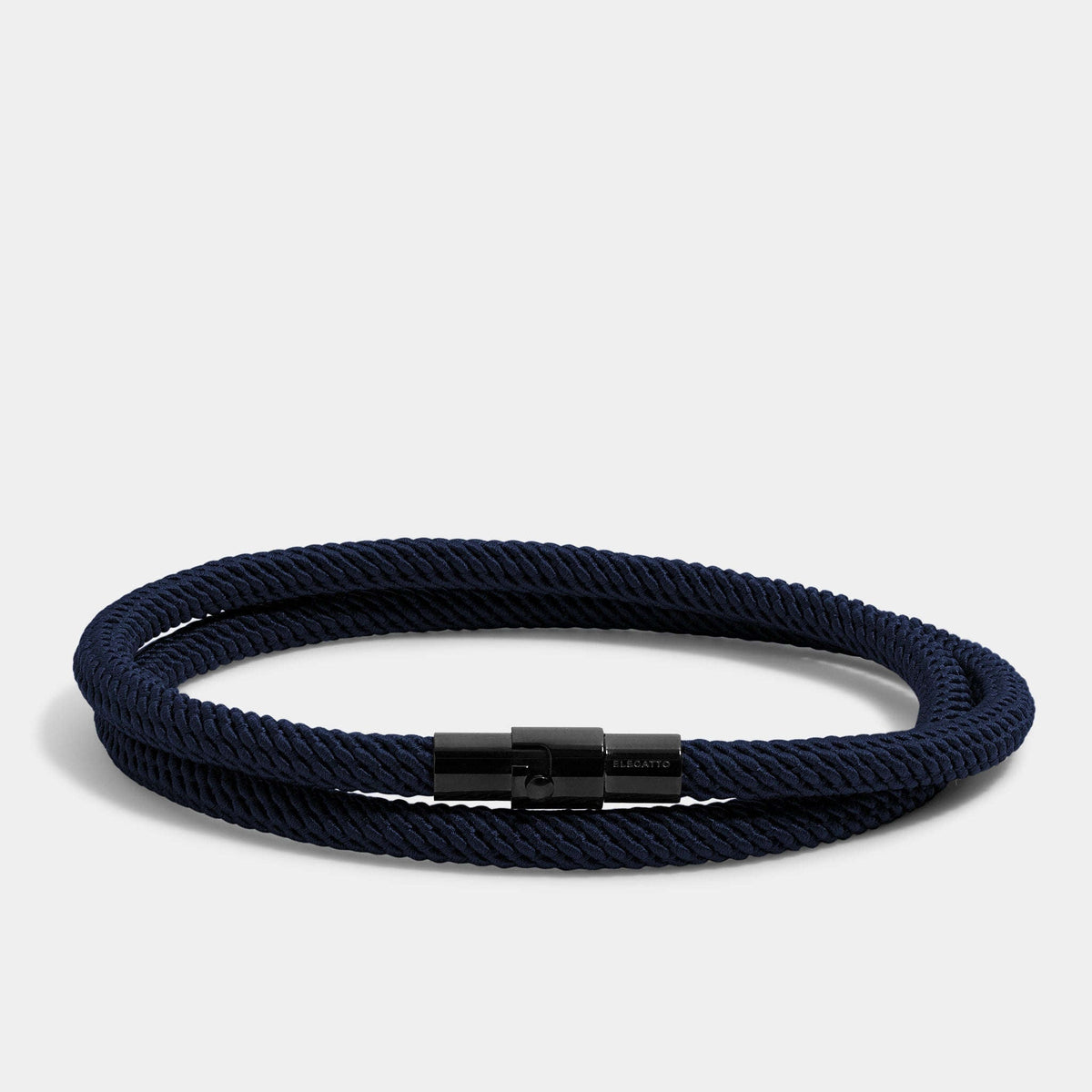 Oathcord Double-Loop Rope Bracelet – Black Clasp - Gray