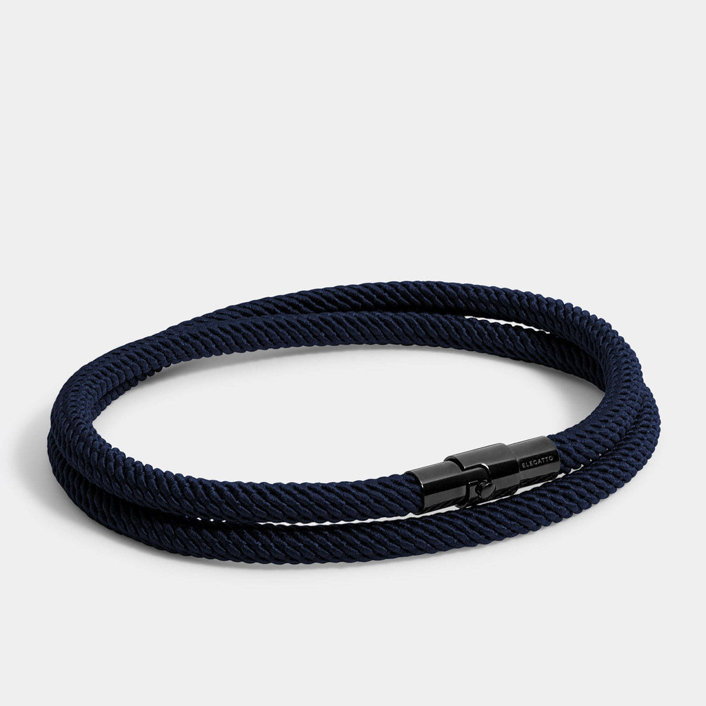 Oathcord Double-Loop Rope Bracelet – Black Clasp - Black