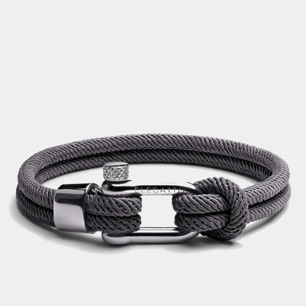 Oathcord Gray Marine Cord Bracelet – Silver Clasp