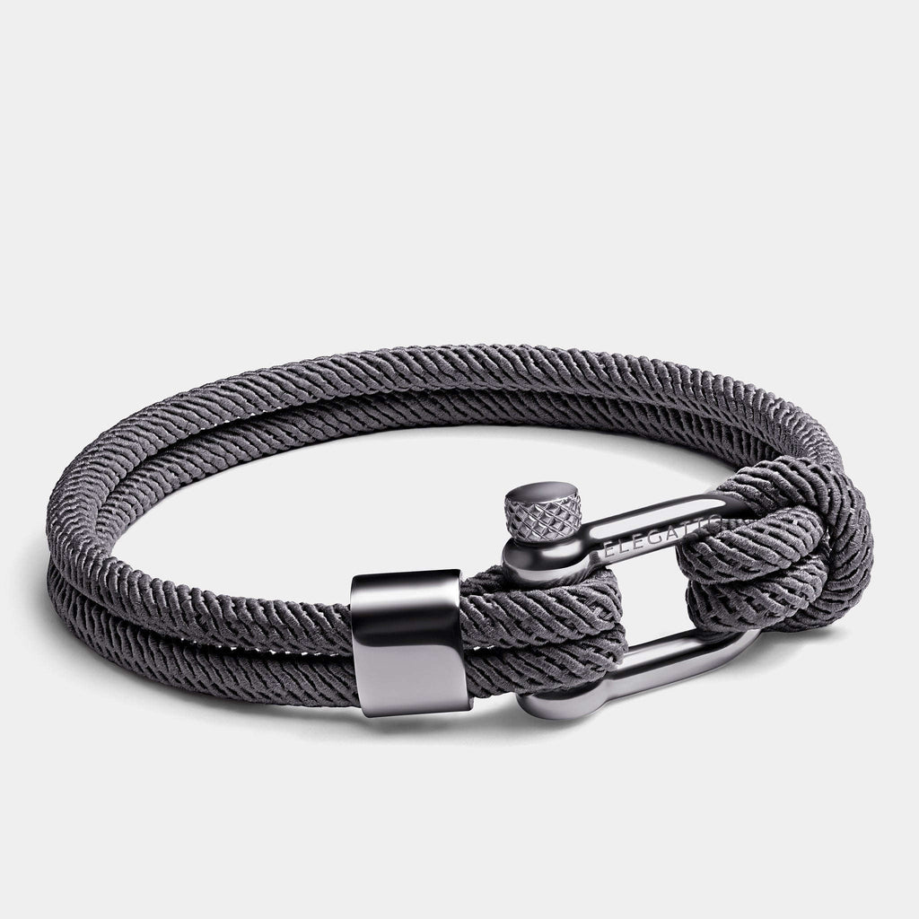 Oathcord Gray Marine Cord Bracelet – Silver Clasp