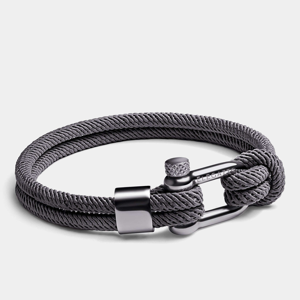 Oathcord Gray Marine Cord Bracelet – Silver Clasp