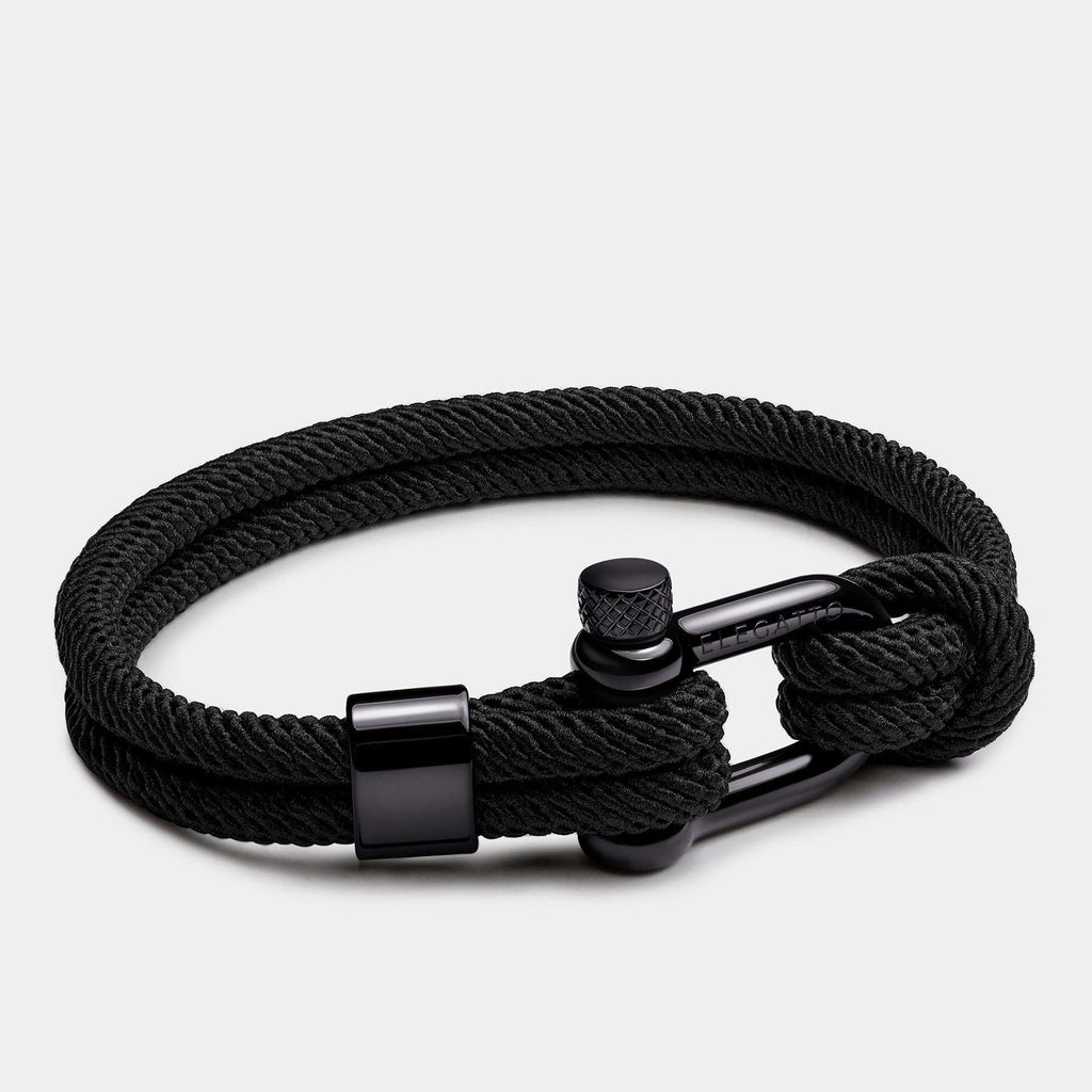 Oathcord All-Black Nautical Cord Shackle Bracelet