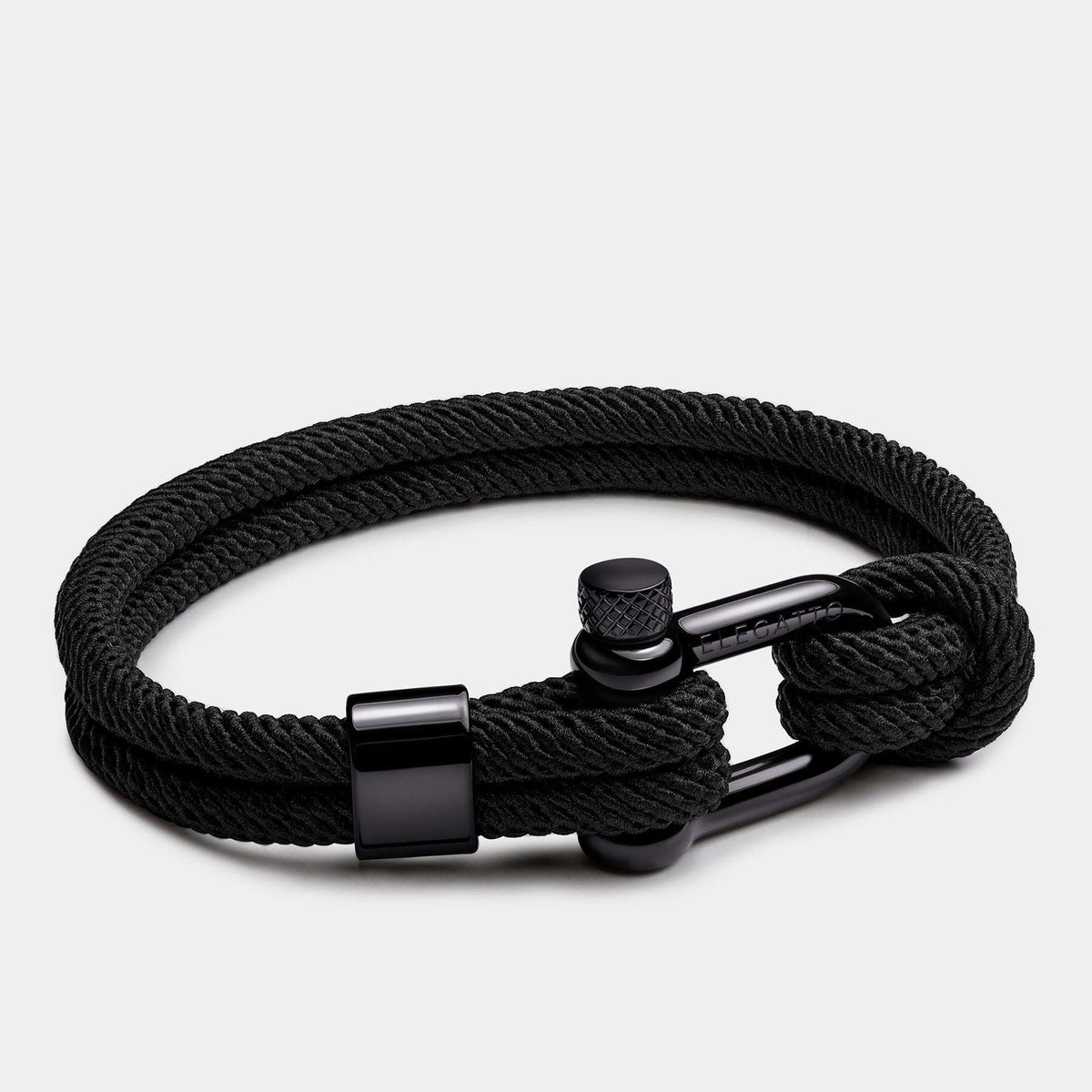 Oathcord All-Black Nautical Cord Shackle Bracelet