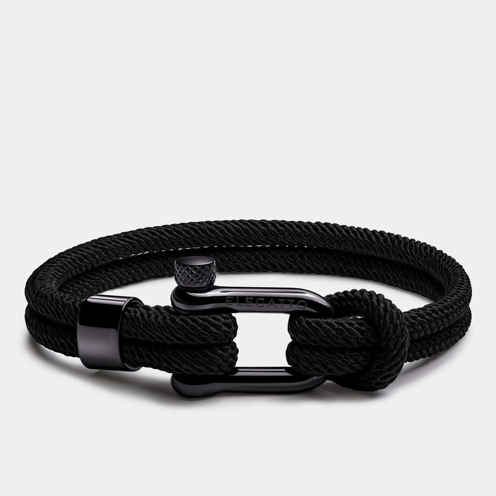 Oathcord All-Black Nautical Cord Shackle Bracelet