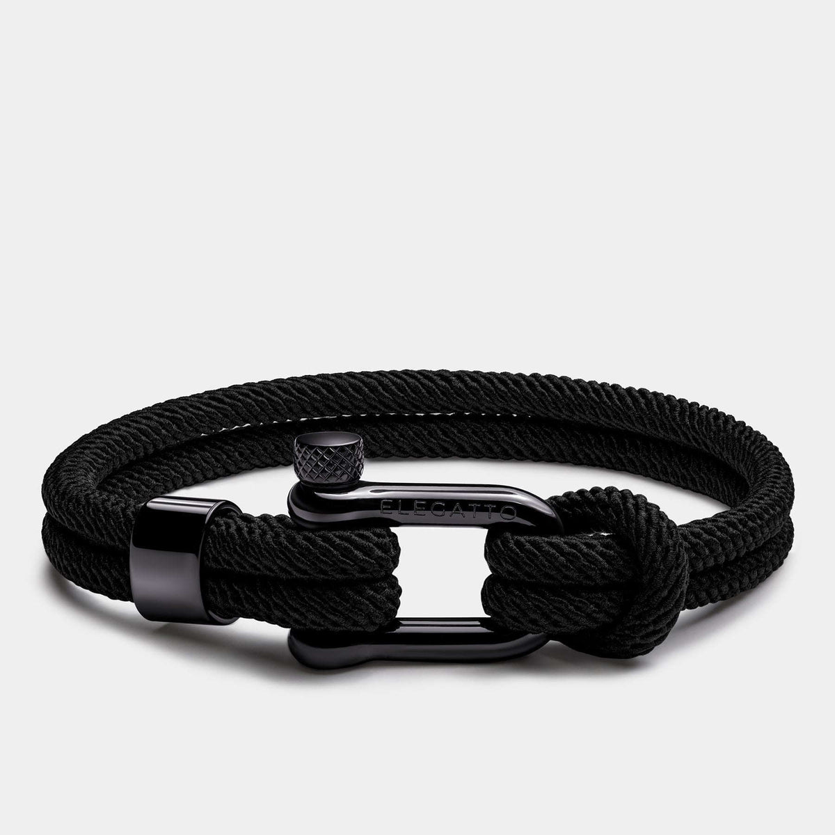 Oathcord All-Black Nautical Cord Shackle Bracelet