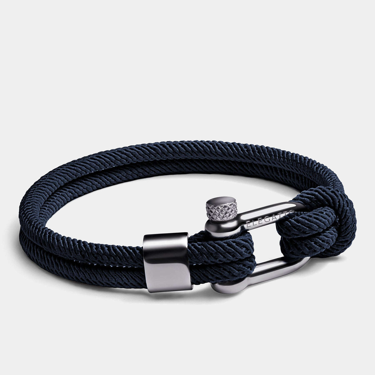 Oathcord Navy Marine Cord Bracelet – Silver Clasp
