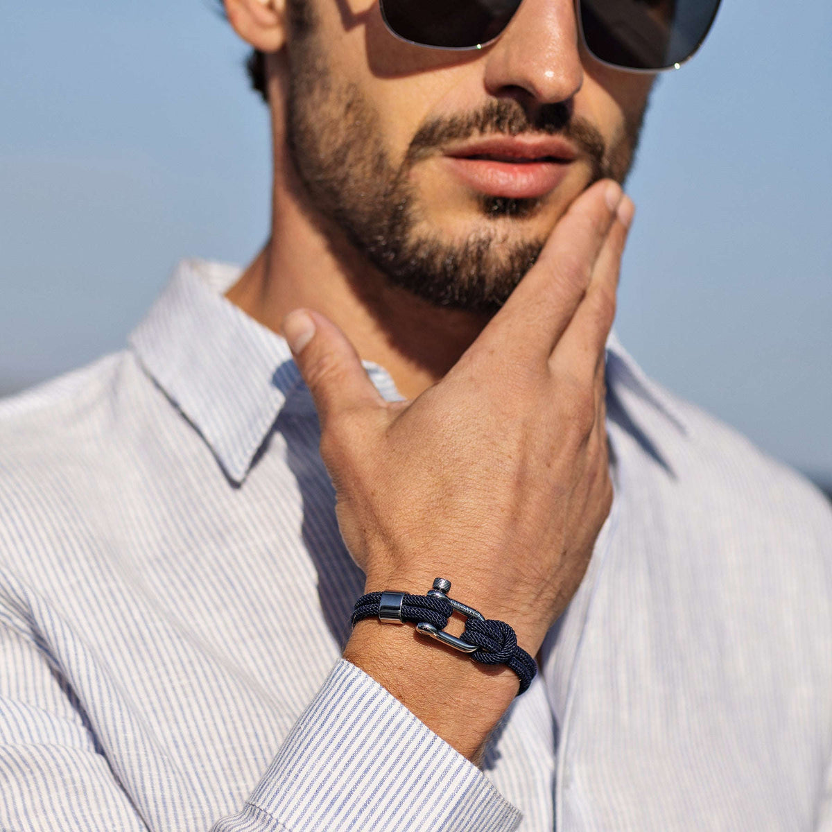Oathcord Navy Marine Cord Bracelet – Silver Clasp