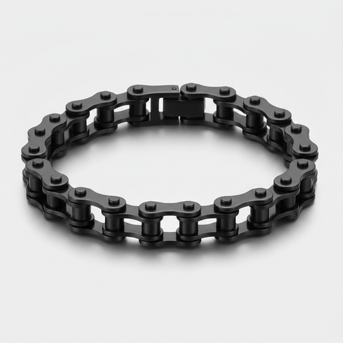 Oathcord 10mm Biker Chain Steel Bracelet - Black