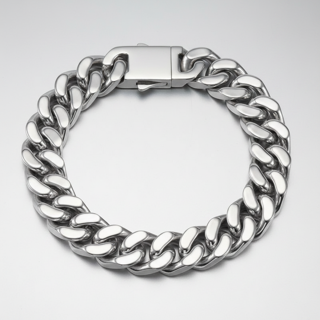 Oathcord Chunky Cuban Link Bracelet – Silver & Gold - Silver