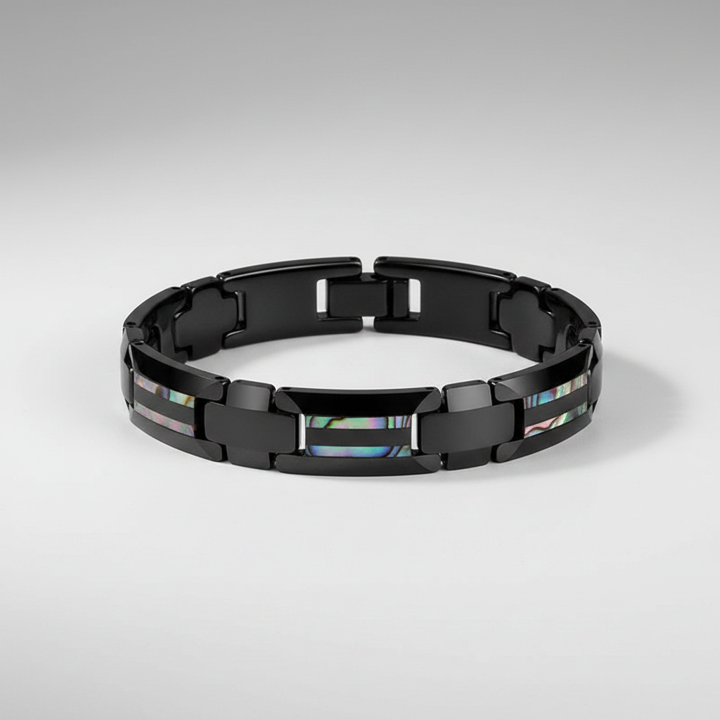 Oathcord Tungsten & Ceramic Germanium Bracelet - Black