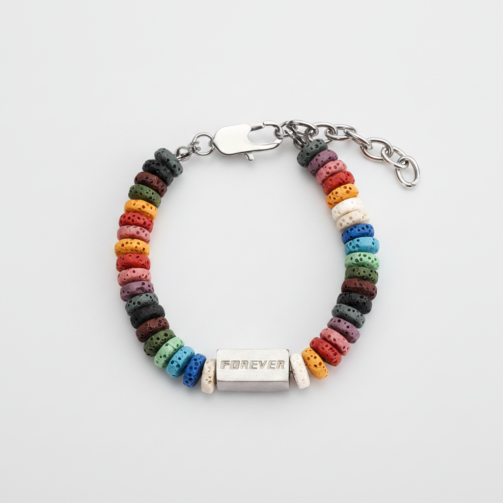 Oathcord Natural Lava Stone Bead Bracelet